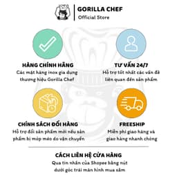Quánh nấu cháo cho bé 14cm inox 304 GORILLA CHEF không phủ chống dính, an toàn cho sức khỏe 8