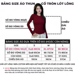 Áo thun nữ dài tay cổ tròn lót lông thỏ NGA ĐINH CLOTHING áo giữ nhiệt ôm body chất cotton cao cấp mềm mịn co dãn 9