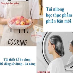 [ COMBO 10 TÚI ] Màng Bọc Thực Phẩm VINALUXURY - túi gấu tái sử dụng co giãn siêu dai 100 cái 1 túi 5
