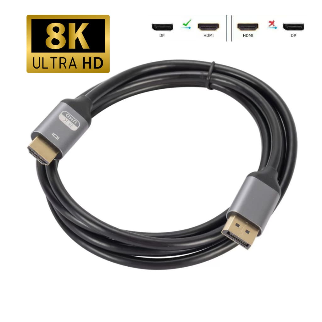 Cáp DisplayPort Sang HDMI 1.8m – Hỗ Trợ 8K 60Hz, Truyền Hình Ảnh 4K, Âm Thanh Sống Động, Loại Tốt