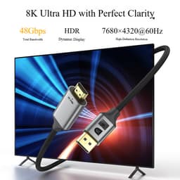 Cáp DisplayPort Sang HDMI 1.8m – Hỗ Trợ 8K 60Hz, Truyền Hình Ảnh 4K, Âm Thanh Sống Động, Loại Tốt 4