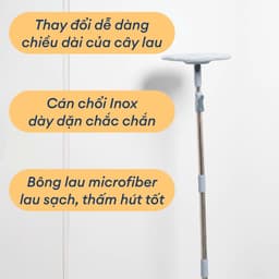 Bộ Cây Lau Nhà Tách Nước Souji | Xoay 360°, Tách Nước Sạch & Bẩn Thông Minh, Chất Liệu Cao Cấp 8