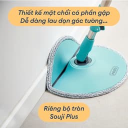 Bộ Cây Lau Nhà Tách Nước Souji | Xoay 360°, Tách Nước Sạch & Bẩn Thông Minh, Chất Liệu Cao Cấp 7