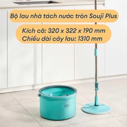Bộ Cây Lau Nhà Tách Nước Souji | Xoay 360°, Tách Nước Sạch & Bẩn Thông Minh, Chất Liệu Cao Cấp 4
