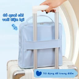 Túi Đựng Đồ Makeup Du Lịch Kèm Gương Tiện Lợi, Túi Trang Điểm Chất Liệu Da Chống Thấm Nước Snowly 2