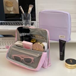 Túi Đựng Đồ Makeup Du Lịch Kèm Gương Tiện Lợi, Túi Trang Điểm Chất Liệu Da Chống Thấm Nước Snowly 7