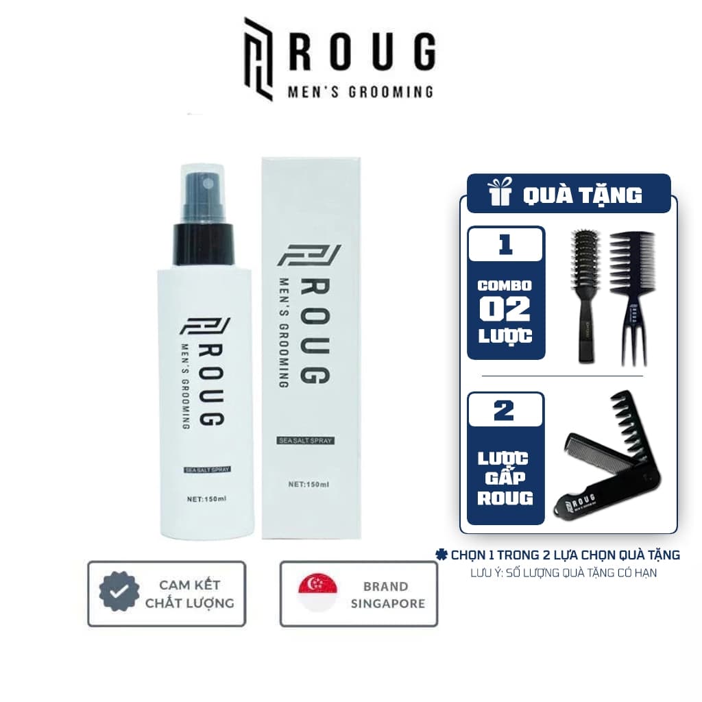 Xịt tạo phồng tóc Roug Sea Salt Spray 150ml chính hãng hỗ trợ tạo kiểu giữ nếp nam nữ