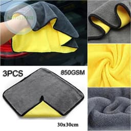 Khăn lau xe Microfiber cao cấp không rụng lông, khăn lau ô tô, xe hơi chuyên dụng mềm mịn siêu thấm hút 6