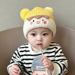 Mũ len tai gấu cho bé 6-18 Tháng Phong cách Hàn Quốc giữ ấm mùa đông dễ thương 6
