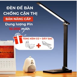 Đèn học để bàn chống cận bảo vệ mắt, đèn bàn làm việc Lovida tích điện 10.000mAh ánh sáng không nhấp nháy RA/CRI 95-97 1