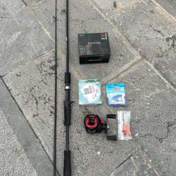 Bộ Combo Cần Câu Lure Sói Đen Máy Đứng Máy Ngang Carbon Siêu Nhẹ Dài 1m65 1m8 2m1 Câu Cá To 5Kg 2