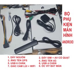 Trọn bộ phụ kiện màn hình Android Ô Tô LuxuryCars - Dây Nguồn, Ăng Ten GPS 4G, USB, Micro - Hàng Chuẩn Loại 1 3