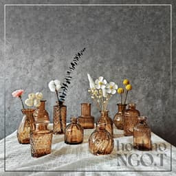 Lọ thuỷ tinh mini màu hổ phách - Màu nâu cam - Tổng hợp nhiều mẫu lọ thuỷ tinh decor 1