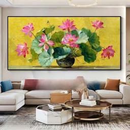 SIZE LỚN Tranh Bộ Hoa Sen Chất Liệu Tráng Gương Cao Cấp Bo Khung, Tranh Sen Treo Phòng Thờ, Phòng Khách Phong Thủy 5