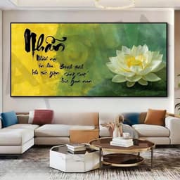 SIZE LỚN Tranh Bộ Hoa Sen Chất Liệu Tráng Gương Cao Cấp Bo Khung, Tranh Sen Treo Phòng Thờ, Phòng Khách Phong Thủy 6