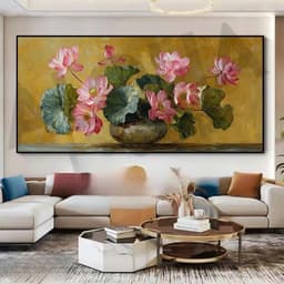 SIZE LỚN Tranh Bộ Hoa Sen Chất Liệu Tráng Gương Cao Cấp Bo Khung, Tranh Sen Treo Phòng Thờ, Phòng Khách Phong Thủy 7
