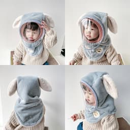Mũ Kèm Kính Chắn Gió Cho Bé Từ 4-10 Tuổi ( Kính Có Thể Tháo Rời ) . Mũ Lông Có Kính Chắn Gió Bên Trong Lót Nỉ 1