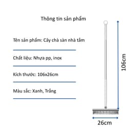 Cây Chà Sàn Nhà Tắm 2 Trong 1 Kèm Gạt Nước Cán Dài 100cm Xoay 180 Độ Thông Minh 8
