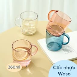 Cốc Nhựa Waso Inochi |Nhựa Cao Cấp An Toàn, Trong Suốt, Bền Đẹp, Màu Sắc Sang Trọng (360ml – 490ml) 1