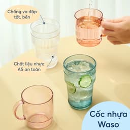 Cốc Nhựa Waso Inochi |Nhựa Cao Cấp An Toàn, Trong Suốt, Bền Đẹp, Màu Sắc Sang Trọng (360ml – 490ml) 2
