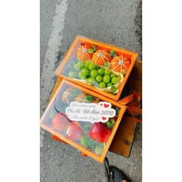 (Combo 10 bộ )Bộ khay giấy+nắp Meka 27x18x9 đựng hoa quả ,quà tặng,quà biếu. 5
