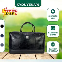 Túi Du Lịch Da Thật Cao Cấp Đen, Nâu, Vân Cá Sấu – Da Thật 100% – Kiểu Dáng Sang Trọng, Đựng Laptop, Du Lịch, Công Sở 1
