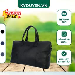 Túi Du Lịch Da POLOADHER Cao Cấp – Da Thật 100% Màu Đen – Dáng Công Sở, Du Lịch, Đựng Hành Lý Sang Trọng 1