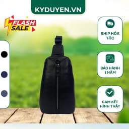 Túi Đeo Chéo Da Nam Cao Cấp HT – Thiết Kế Đơn Giản, Chất Liệu Da Thật Mềm Mịn, Màu Đen Nam Tính Sang Trọng 1