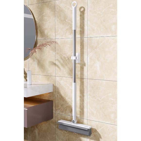 Cây Chà Sàn Nhà Tắm 2 Trong 1 Đa Năng, Chổi Cọ Sàn Gạt Nước Thông Minh Xoay 180 Độ Cán Dài 100cm