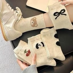 Tất cao cổ cotton hàng loại đẹp M9 Cherry 8