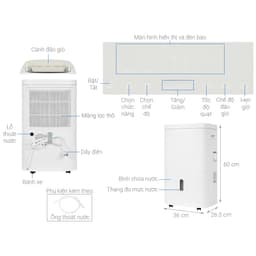 Máy hút ẩm điện tử 20L Electrolux EDH10TRBW1 - Chính hãng bảo hành 24 tháng 2