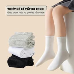 Set 10 Đôi Tất Len Cao Cổ Trẻ Em Cotton Giữ Ấm Cho Bé Trai Bé Gái 1–12 Tuổi te132 8