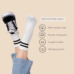Sét 10 Đôi Tất Cotton Cổ Cao Kẻ Sọc Đen Trắng Cho Bé Trai Bé Gái Từ 1-12 Tuổi te133 8