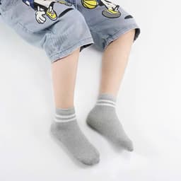 Sét 10 Đôi Tất Cotton Cổ Cao Kẻ Sọc Đen Trắng Cho Bé Trai Bé Gái Từ 1-12 Tuổi te133 3