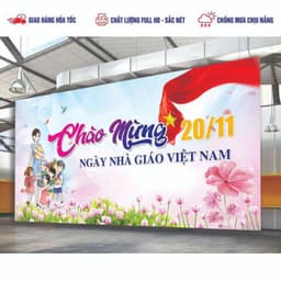 Phông Nền Ngày Nhà giáo Việt Nam 20/11 in theo yêu cầu_ Kích thước, tên, nội dung tùy ý_ In lấy ngay 2