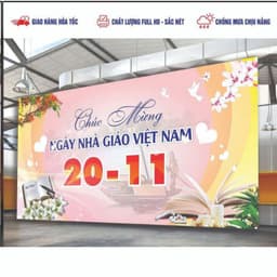 Phông Nền Ngày Nhà giáo Việt Nam 20/11 in theo yêu cầu_ Kích thước, tên, nội dung tùy ý_ In lấy ngay 1
