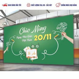 Phông Nền Ngày Nhà giáo Việt Nam 20/11 in theo yêu cầu_ Kích thước, tên, nội dung tùy ý_ In lấy ngay 4