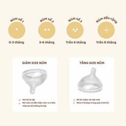 Núm Ti Thay Thế Bình Sữa Ombee Chất Liệu Silicone Mềm Mại Mô Phỏng Tự Nhiên Bắt Chuẩn Khớp Ngậm 8