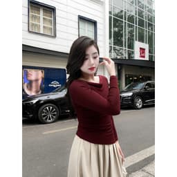 Áo giữ nhiệt nữ thiết kế phối nhún sườn chất liệu co giãn 4 chiều mềm mịn, giữ ấm cơ thể tốt Evalover M267 8