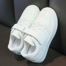 Giày thể thao trẻ em ALH màu trắng cho bé trai bé gái Giày sneaker trẻ em quai dán chống trượt C19 7