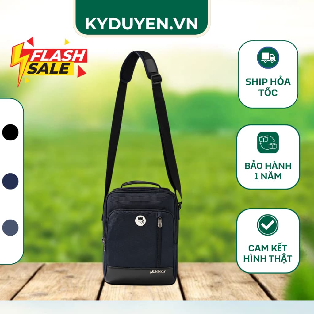 Túi đeo chéo nam Mikkor The Leader, bảo hành 5 năm, chất liệu Kodura chống thấm, nhiều ngăn