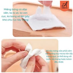 Bông Tẩy Trang HATSU Nhật Dày 3 Lớp Mềm Mịn, Bông Tẩy Trang Quốc Dân 222 Miếng Mẫu Mới  4