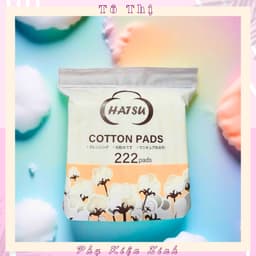 Bông Tẩy Trang HATSU Nhật Dày 3 Lớp Mềm Mịn, Bông Tẩy Trang Quốc Dân 222 Miếng Mẫu Mới  9