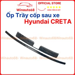 Ốp chống trầy cốp trong, ngoài CARBON xe Hyundai Creta 2022- 2023 vân cacbon cao cấp 1