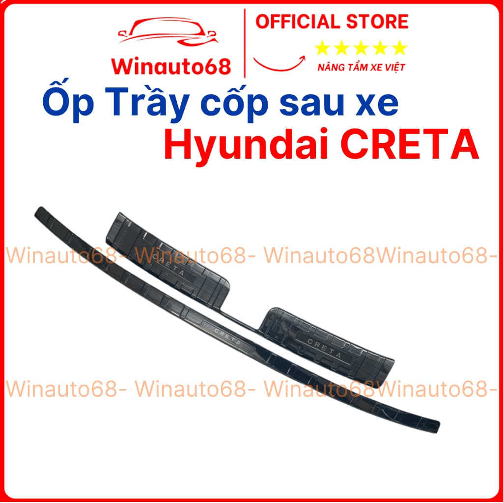 Ốp chống trầy cốp trong, ngoài CARBON xe Hyundai Creta 2022- 2023 vân cacbon cao cấp