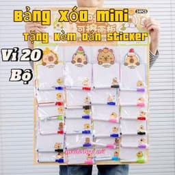 (Tặng Kèm Dán Sticker)Vỉ 20 Chiếc Bảng Viết Vẽ Tự Xóa Thông Minh Có Kèm Bút 1