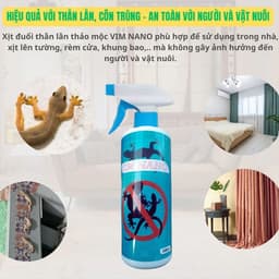 Xịt Đuổi Thằn Lằn ,Thạch Sùng Hiệu Quả Vim Nano 500ml – Hương Thơm Tự Nhiên An Toàn, Không Độc Hại 2