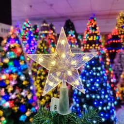 Đèn led Ngôi Sao Năm Cánh Phát Sáng Nhiều Màu Trang Trí Cây Thông Giáng Sinh Năm Mới 1