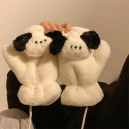 Găng tay bông lót lông giữ ấm Bao tay lông mịn kiểu dáng đáng yêu, ngộ nghĩnh cho nữ 8