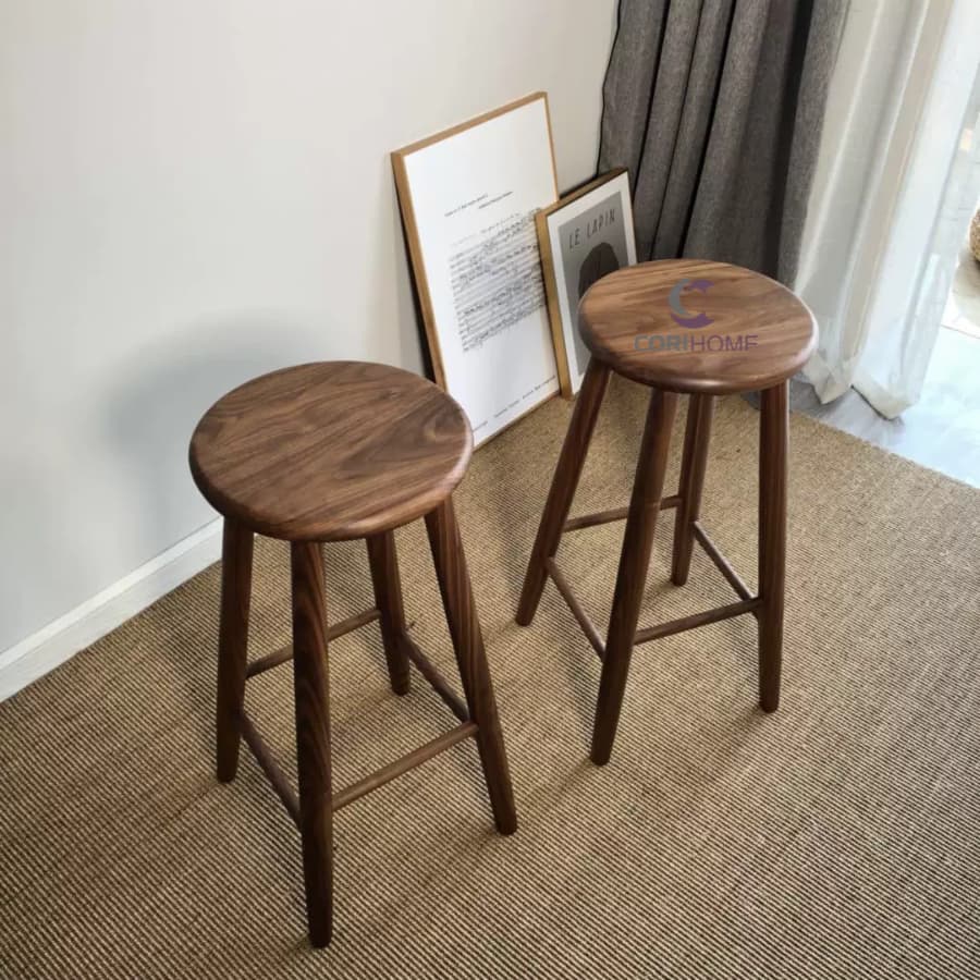 Ghế bar Round CORIHOME Quầy Bar Gỗ Mặt Tròn